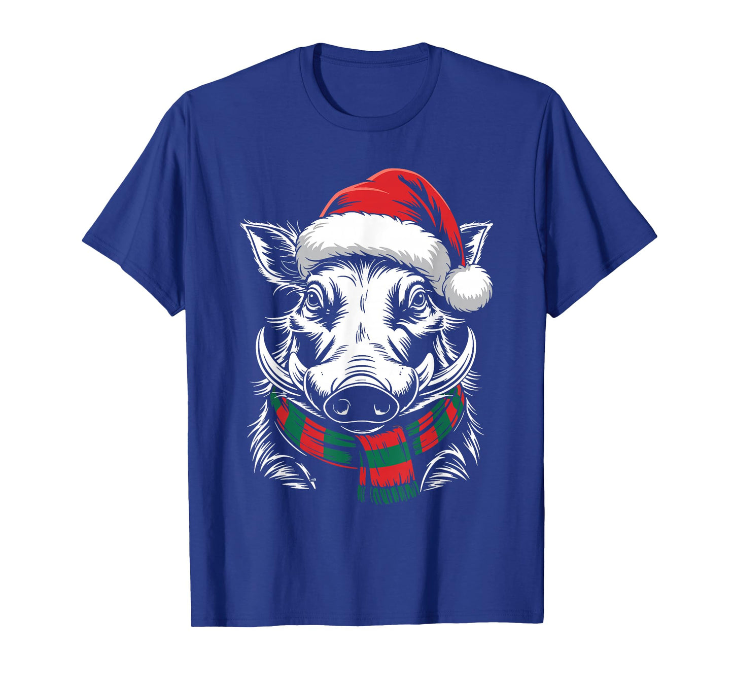 Warthog Xmas Santa Hat Scarf Christmas Costume T-Shirt