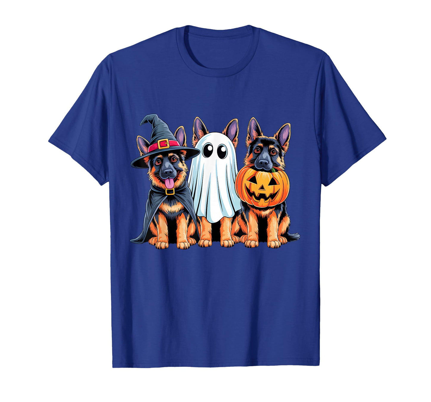 German Shepherd Halloween Funny Dog Lover Pumpkin Witch T-Shirt