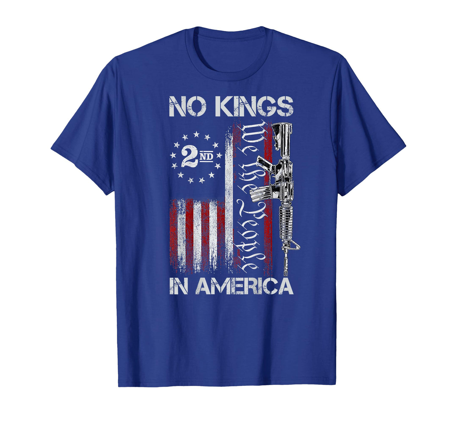 No Kings in American Vintage USA Flag No Kings (ON Back) T-Shirt