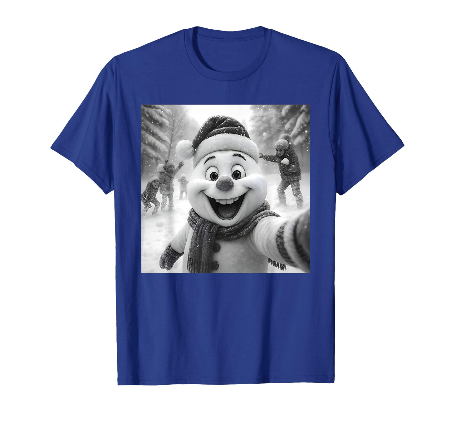 Snowman Taking A Selfie Funny Christmas Xmas Pajamas Holiday T-Shirt