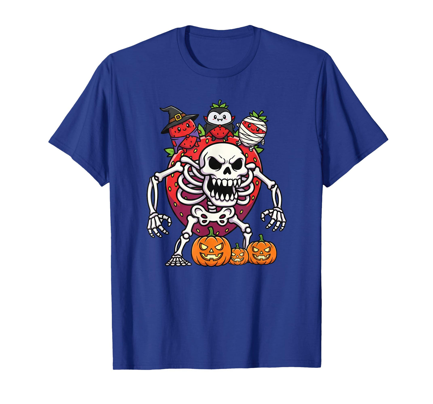 Strawberry Skeleton Mummy Witch Halloween Kids Mens Womens T-Shirt