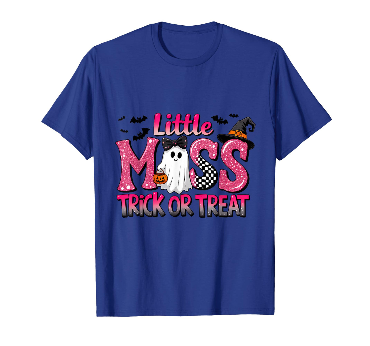 Halloween Little Miss Trick Or Treat Ghost Bats T-Shirt