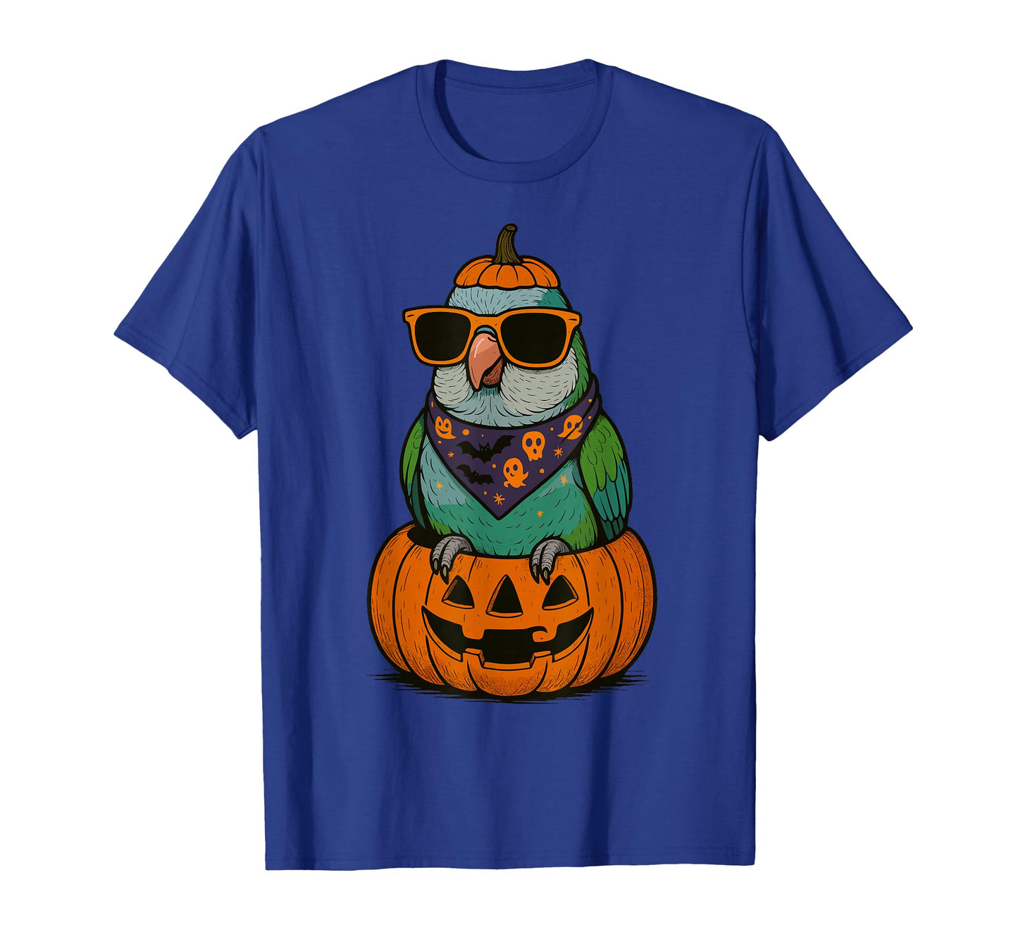 Spooky Quaker Parrot Pumpkin Halloween Bird Lovers T-Shirt