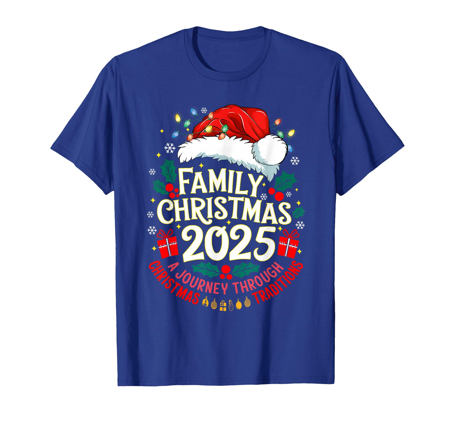 Family Christmas 2025 Santa Hat Pajamas Xmas Funny Holiday T-Shirt