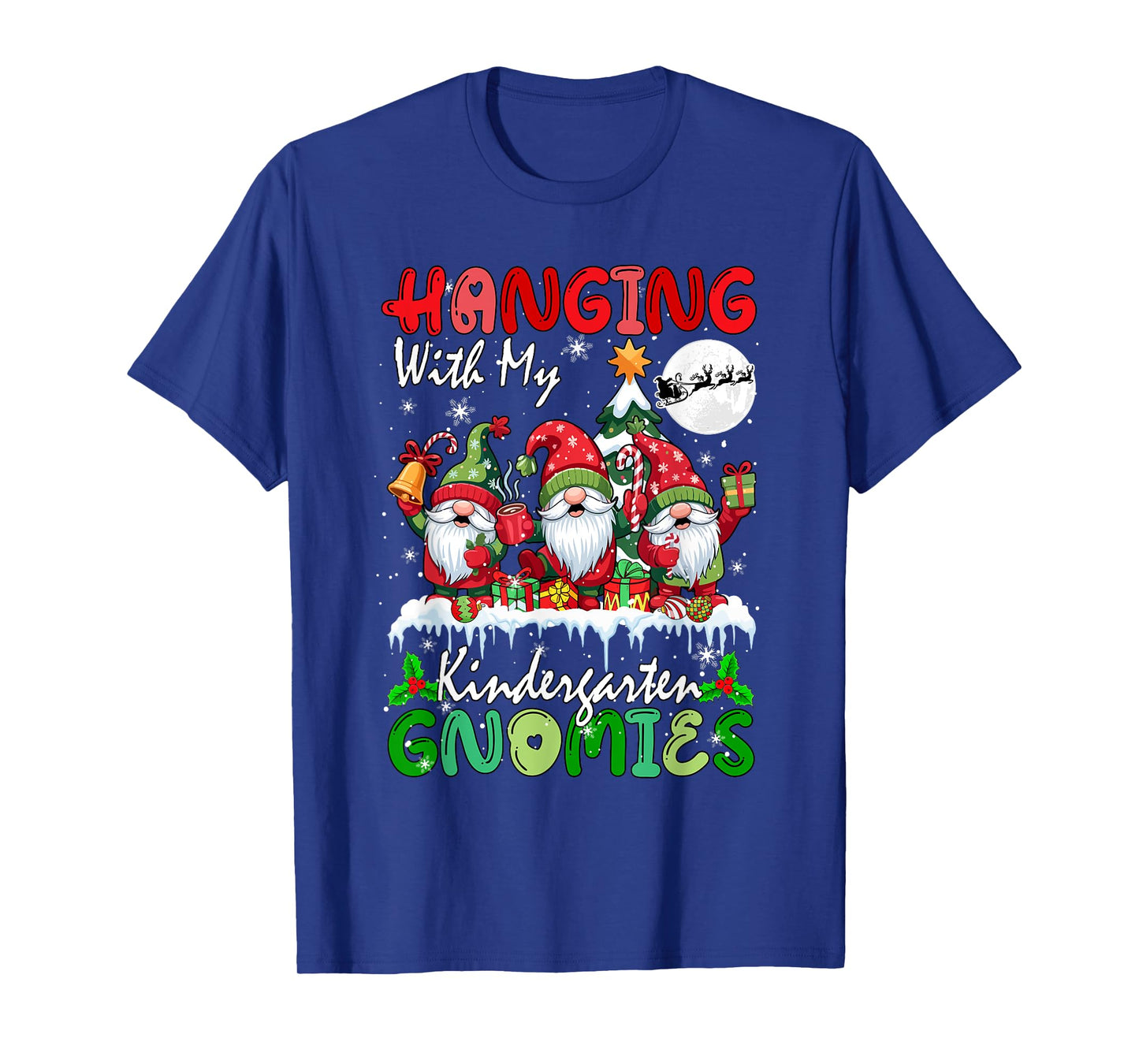 Hanging with My Kindergarten Gnomies Xmas Three Gnomes T-Shirt