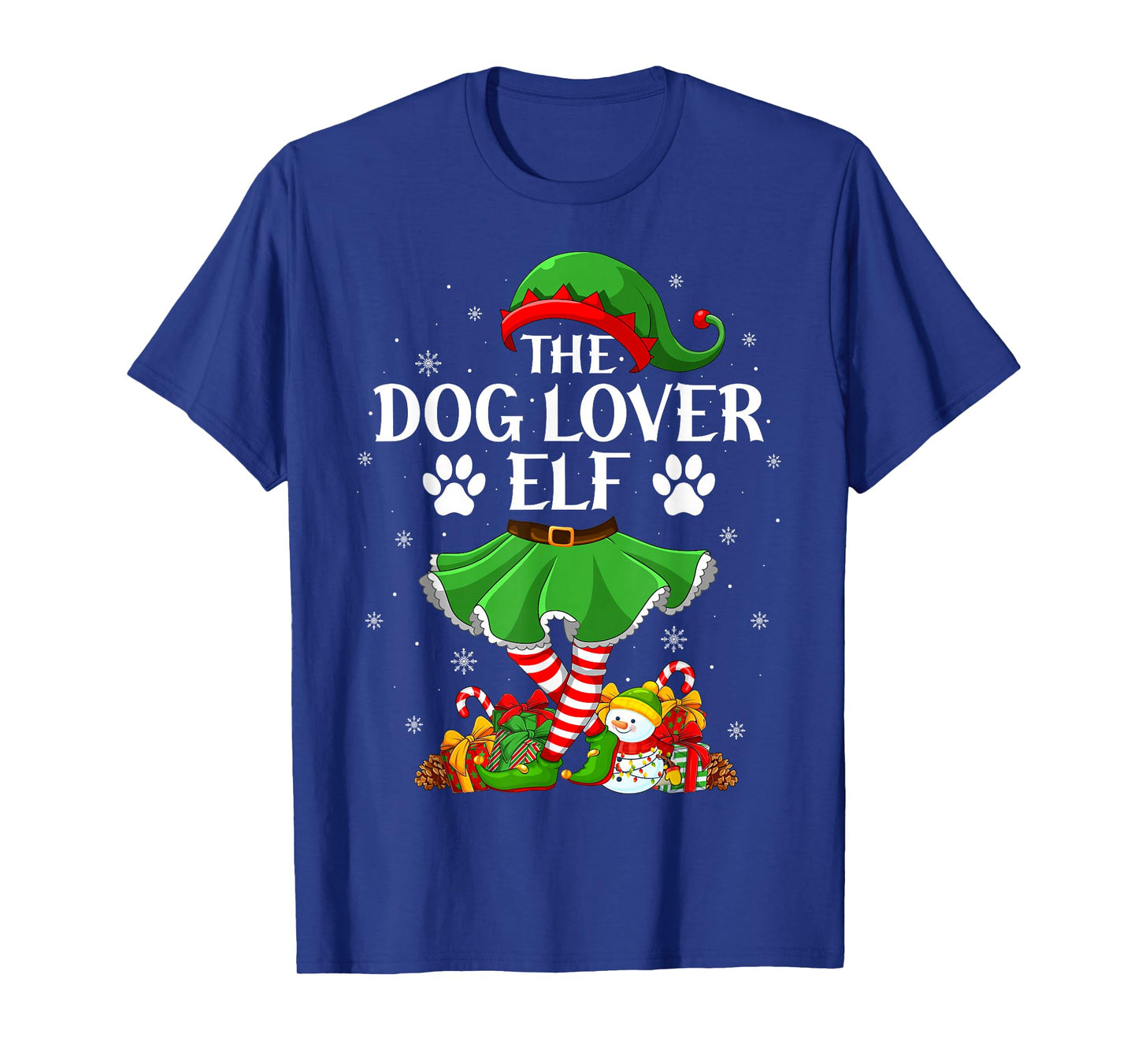 Dog Lover Elf Christmas Family Elf Squad Xmas Girls Women T-Shirt
