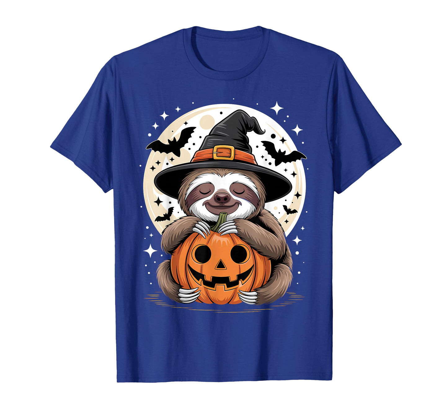 Halloween Sloth Witch Hat Pumpkin Spooky T-Shirt