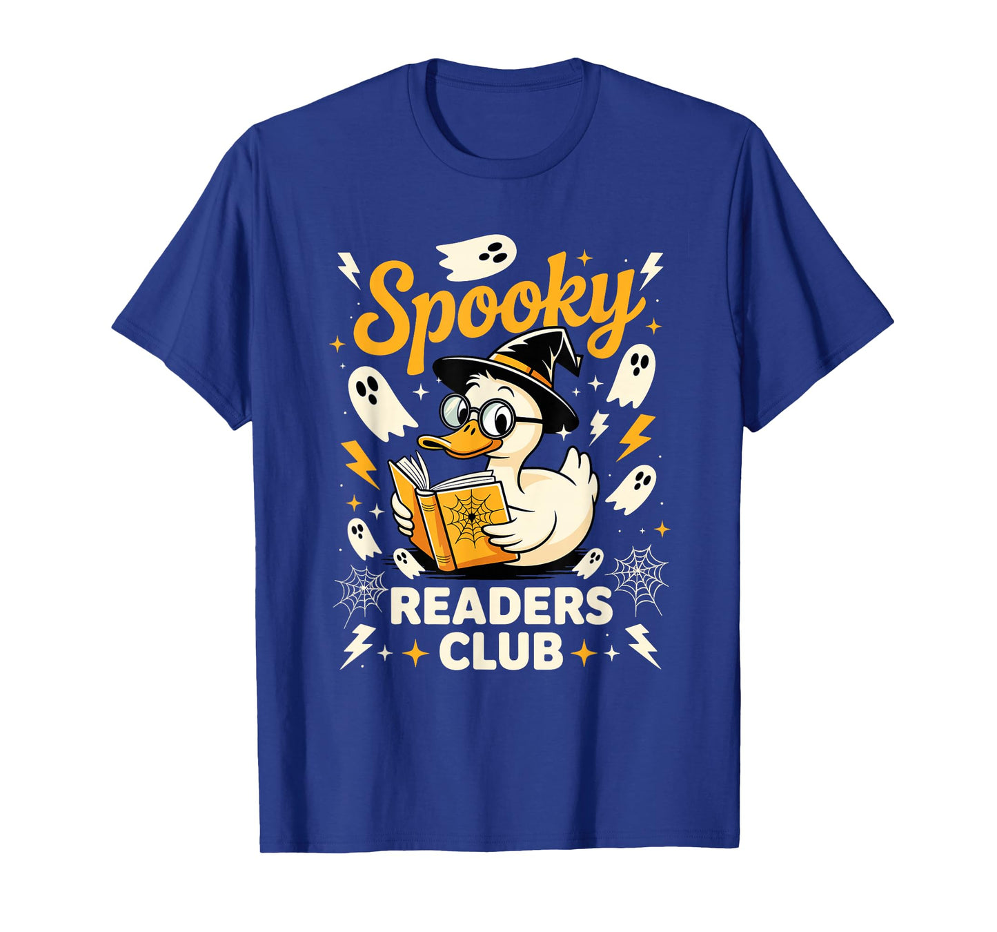 Spooky Readers Club Duck Witch Ghosts Halloween Book Lover T-Shirt