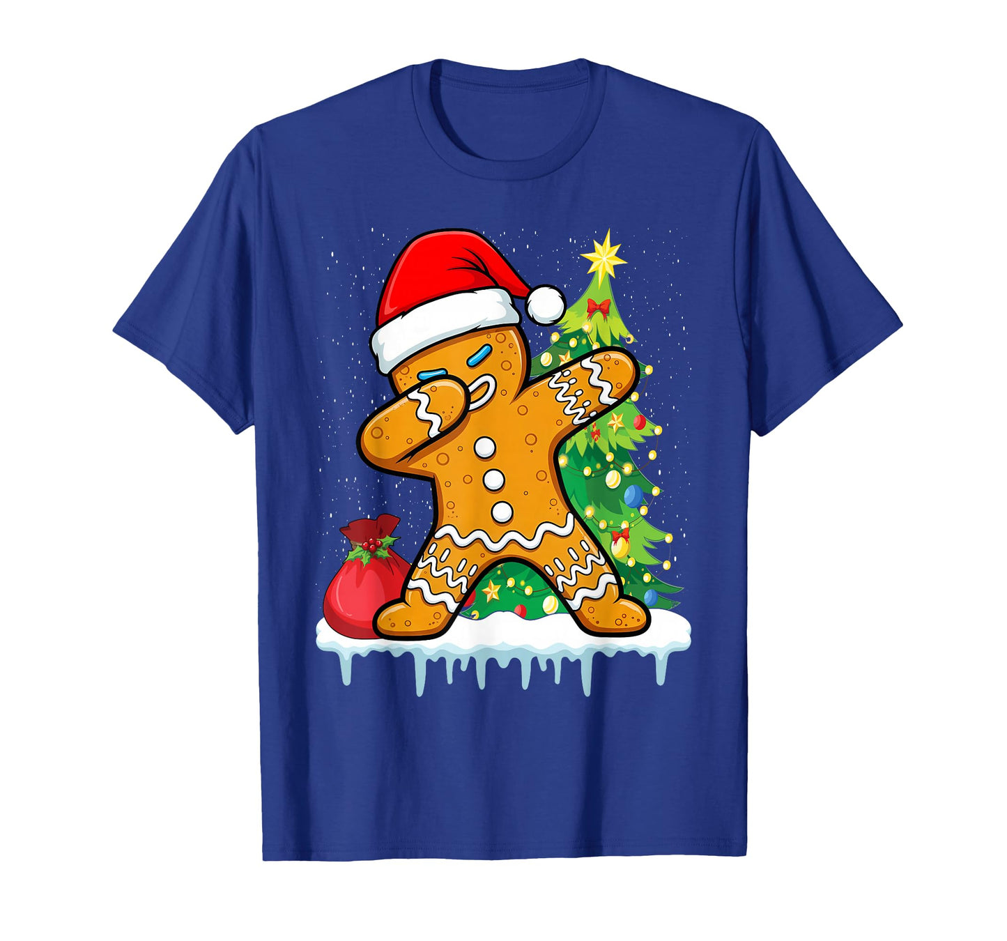 Dabbing Gingerbread Santa Christmas Boys Men Xmas Cookie T-Shirt
