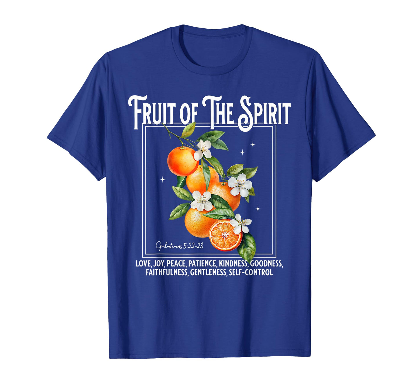 Christian Fruit Of The Spirit Vintage Fruit Orange Flower T-Shirt