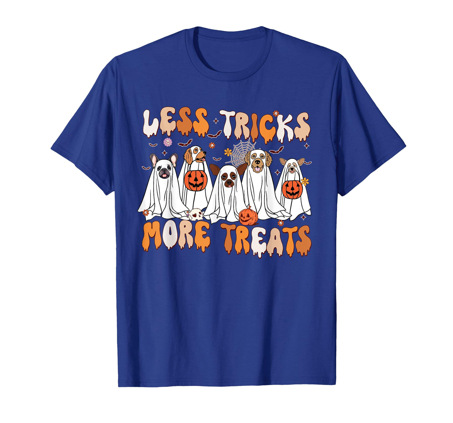Less Tricks More Treats Spooky Ghost Dogs Vet Tech T-Shirt