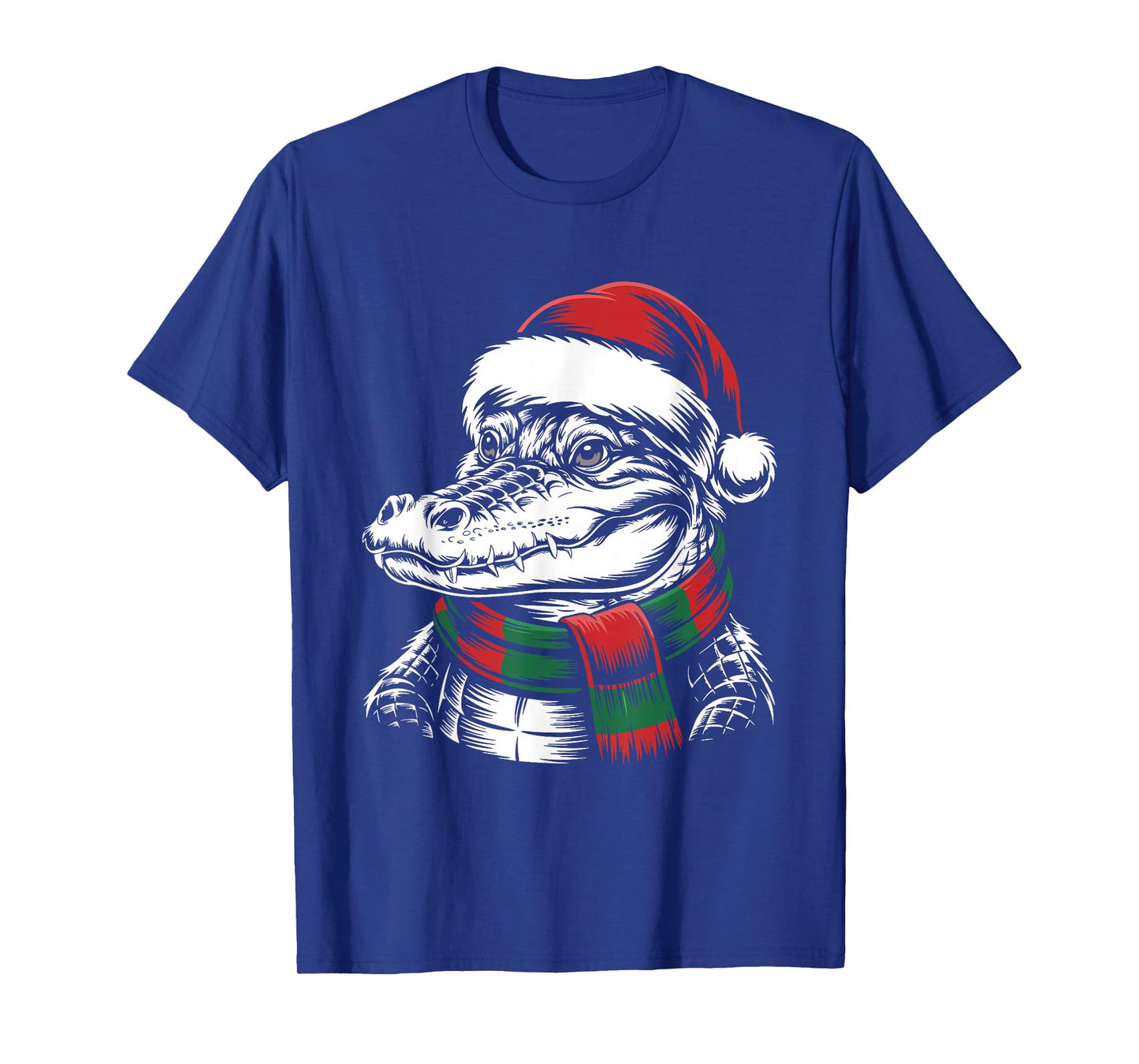 Crocodile Xmas Santa Hat Scarf Christmas Costume T-Shirt