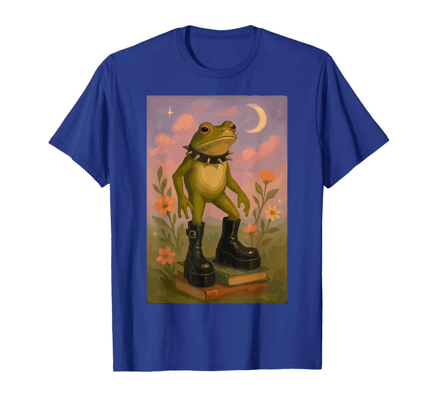 Fairycore Gothic Frog in Boots Whimsical Art Style T-Shirt