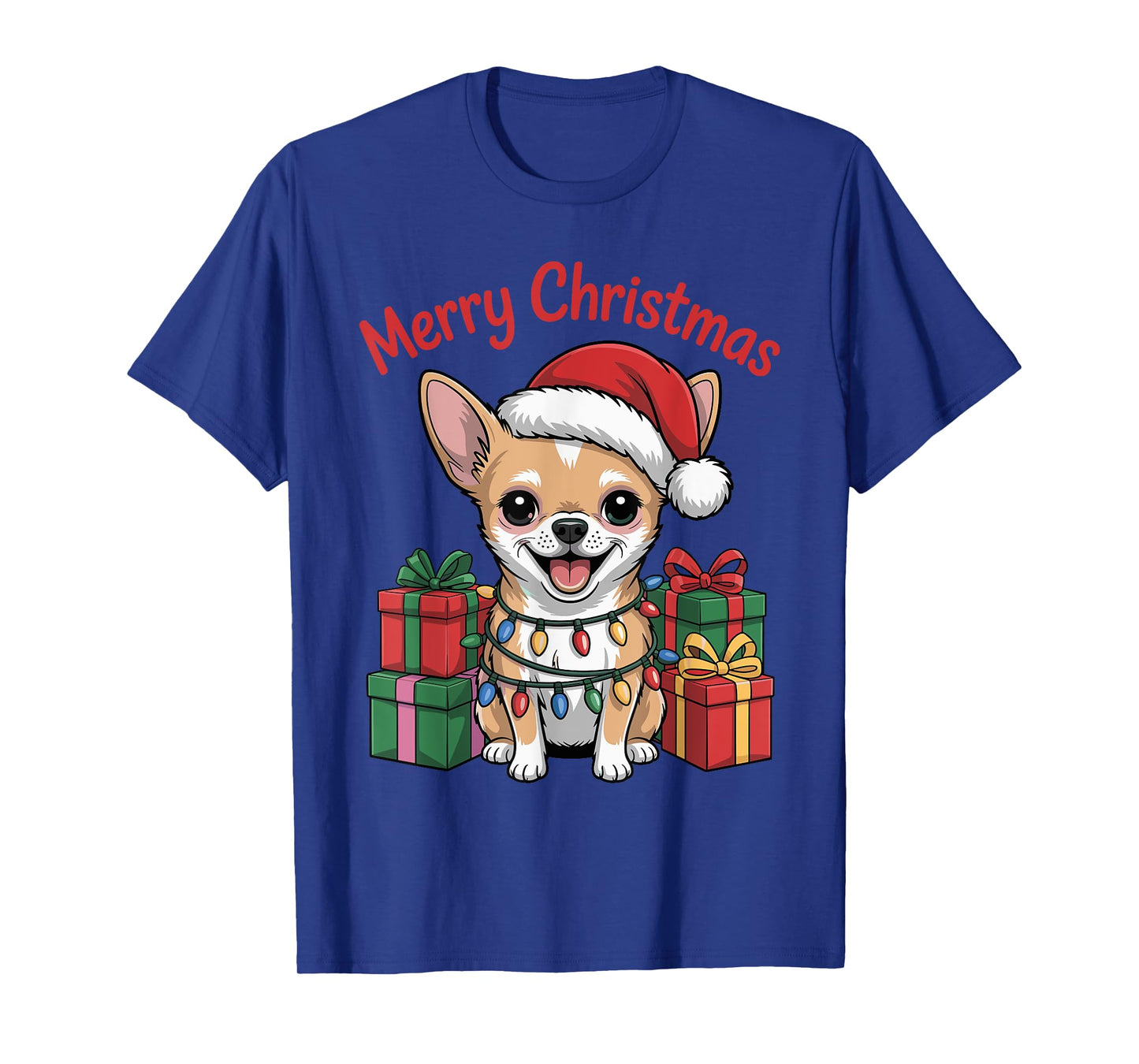 Cute Chihuahua Christmas Xmas Design Funny Dog Lover Holiday T-Shirt