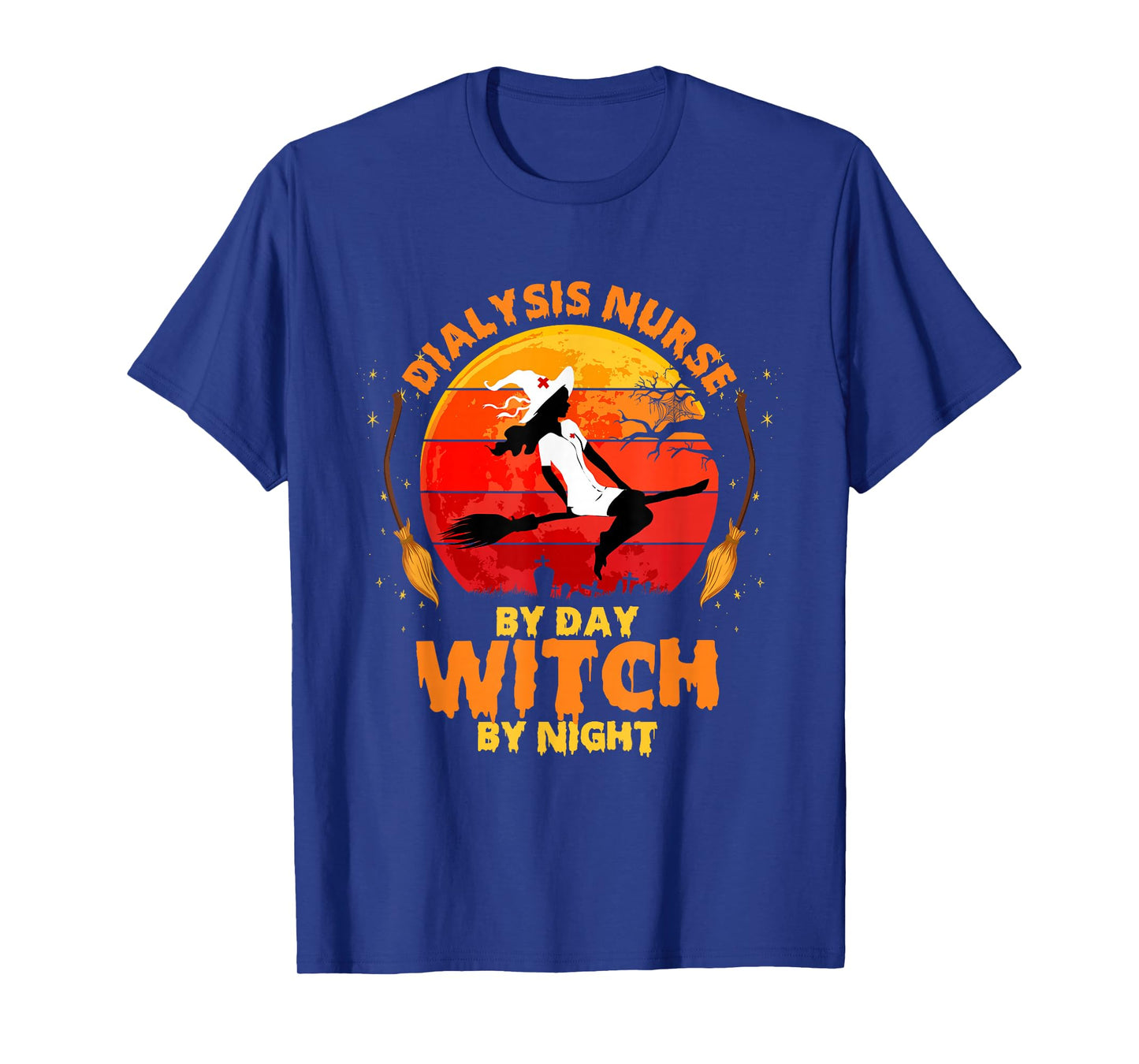 Dialysis Nurse by Day Witch ByNight Halloween Nephrology T-Shirt