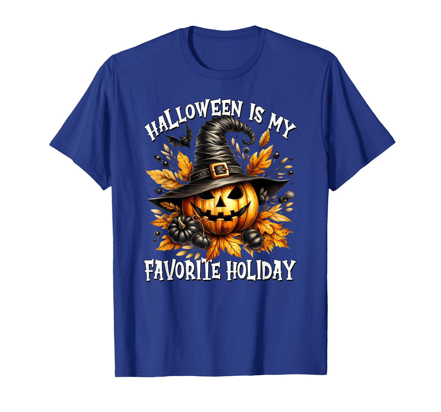 Jack O Lantern in Witch Hat Halloween is My Favorite Holiday T-Shirt