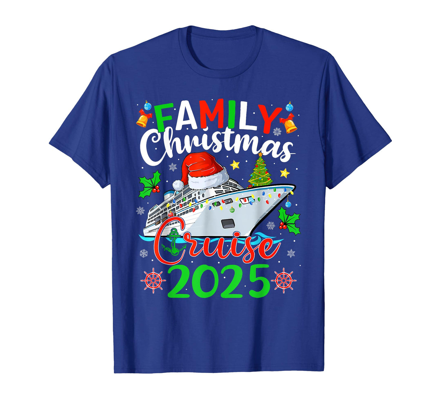Family Christmas Cruise 2025 Xmas Lights Pajamas Holiday T-Shirt