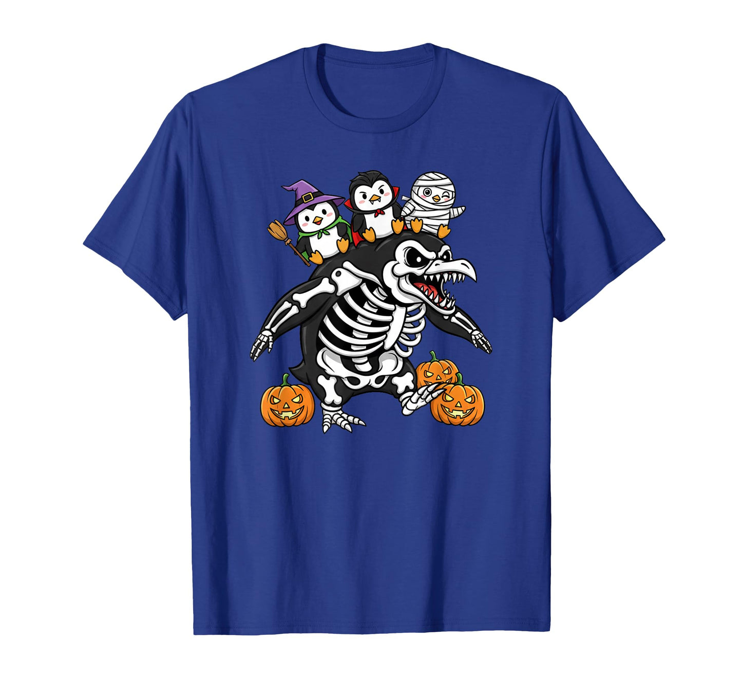 Penguin Skeleton Mummy Witch Halloween Kids Mens Womens T-Shirt