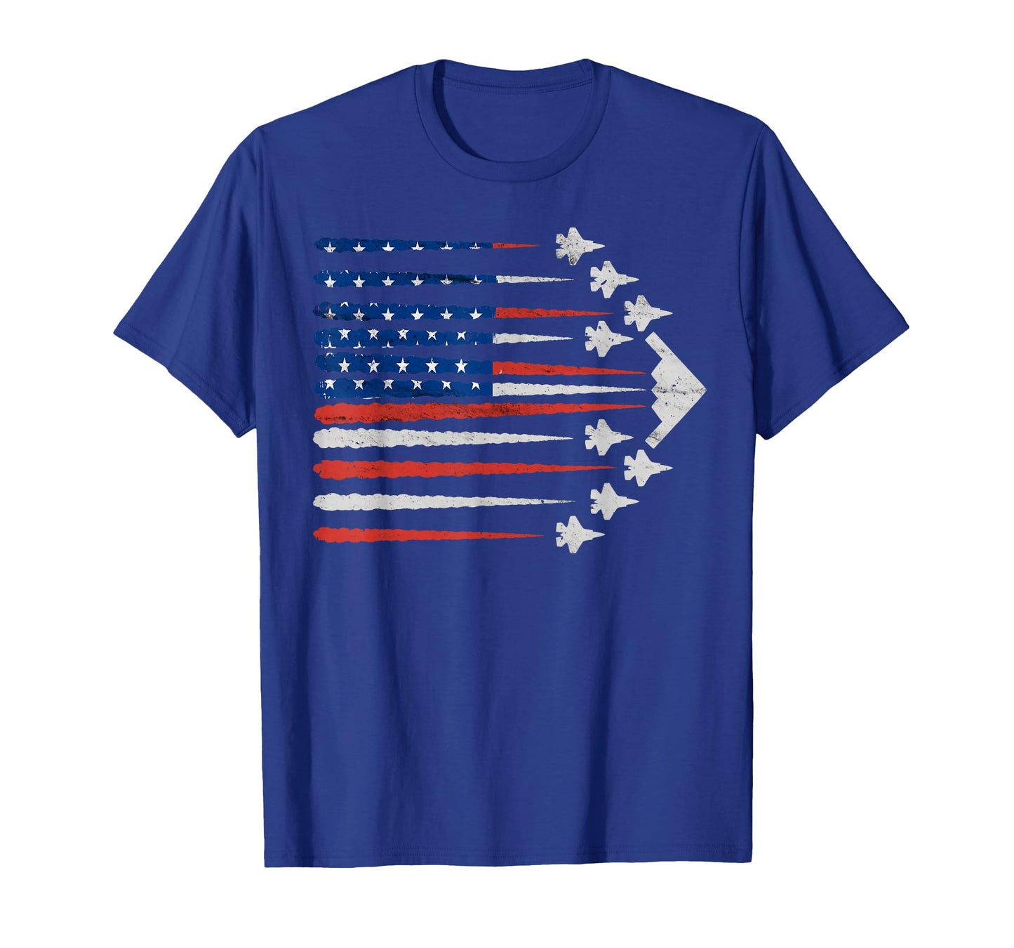 Patriotic Fighter Jets USA Flag Red White & Blue 4th of July T-Shirt