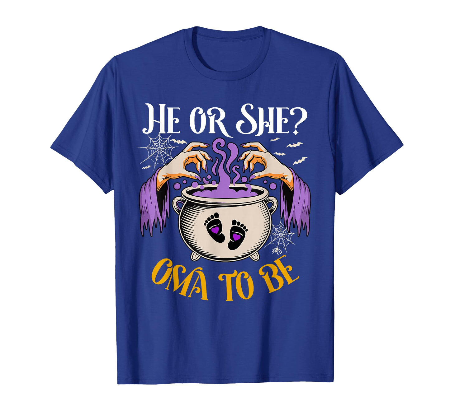 He Or She Oma to Be Baby Reveal Halloween Costume T-Shirt