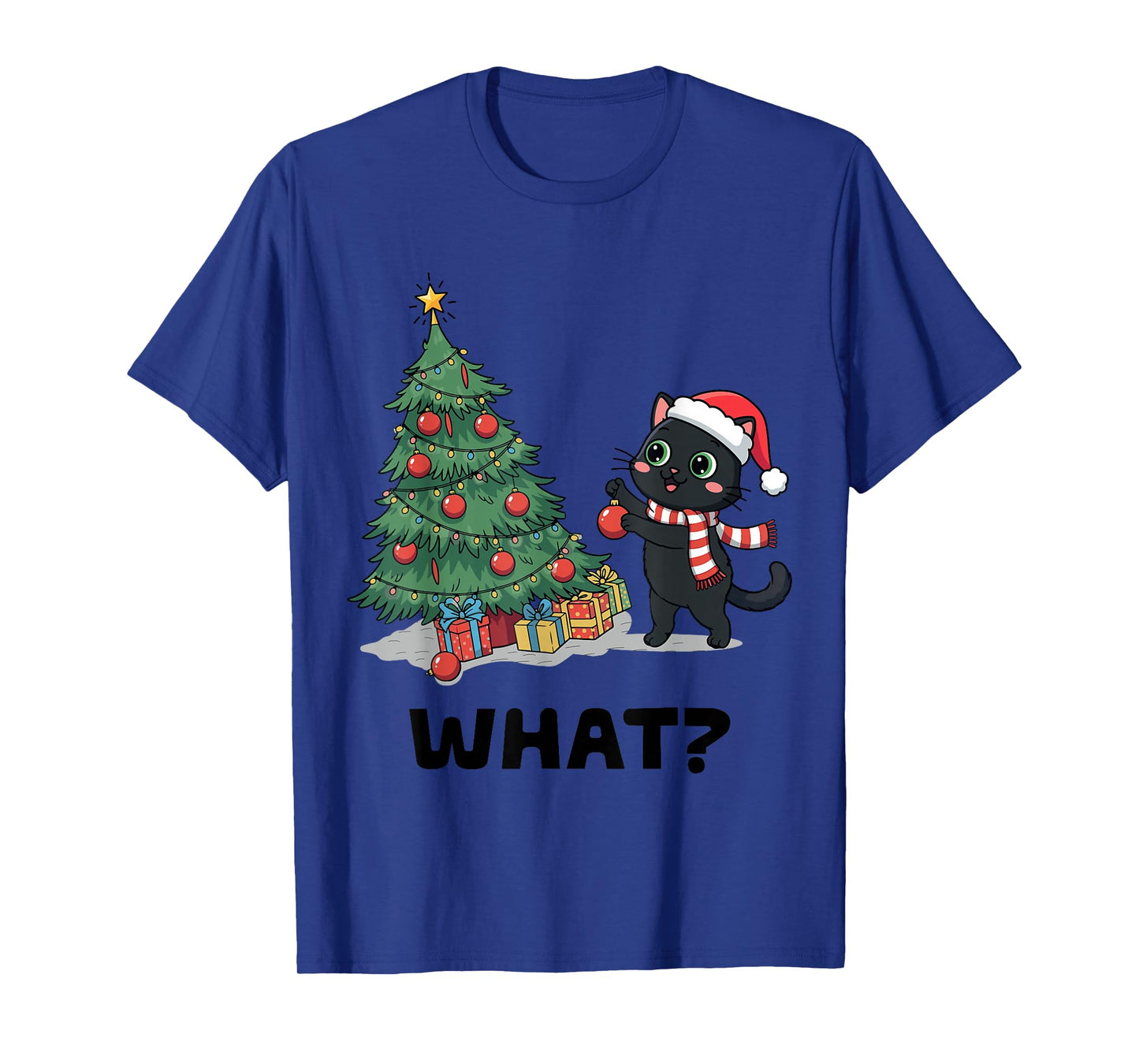 What Funny Cat Christmas Ugly Christmas Funny T-Shirt