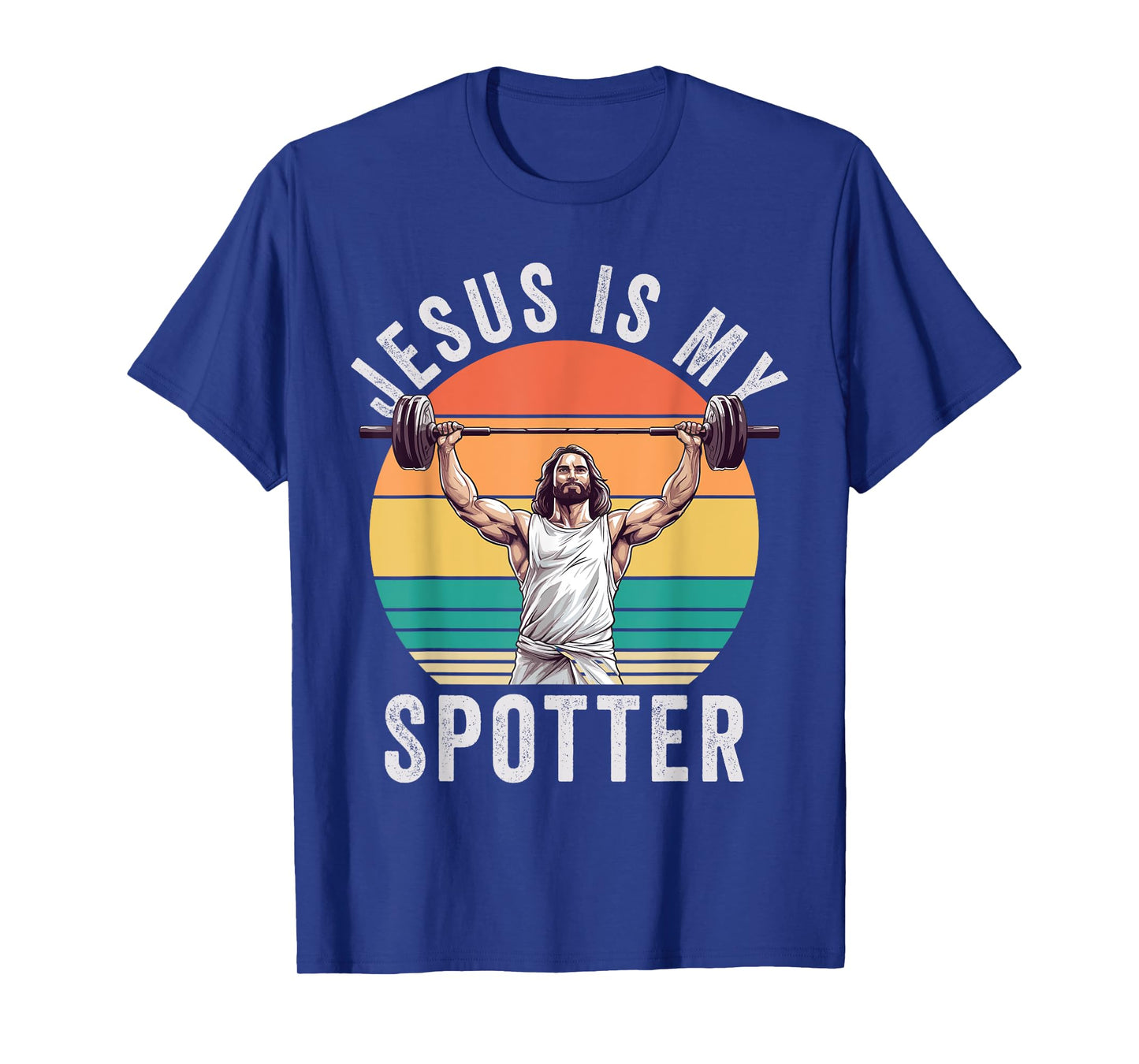 Jesus Is My Spotter Funny Christian Weightlifting Gym T-Shirt