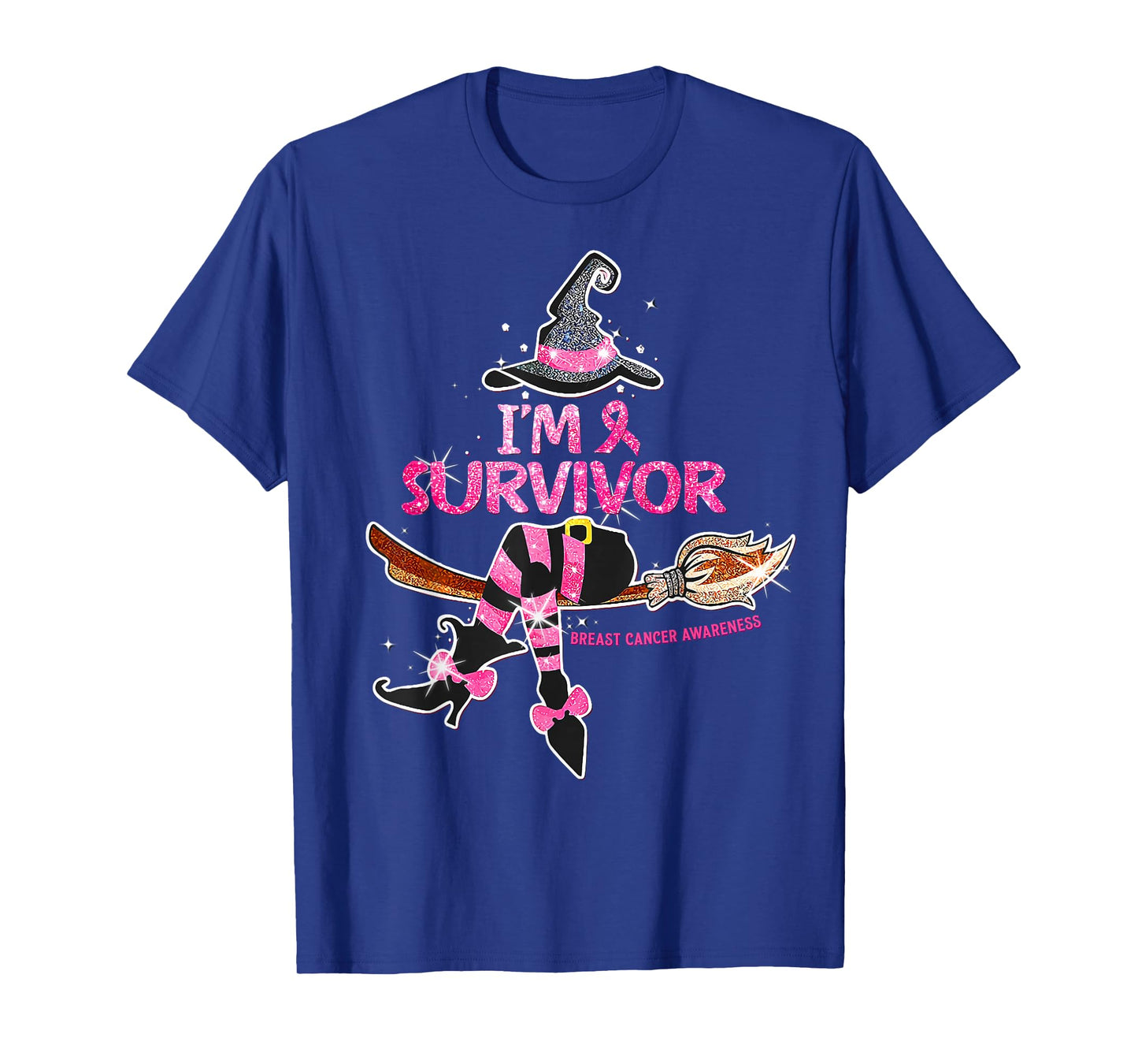 Halloween Witch I'm A Survivor Breast Cancer Warrior Women T-Shirt