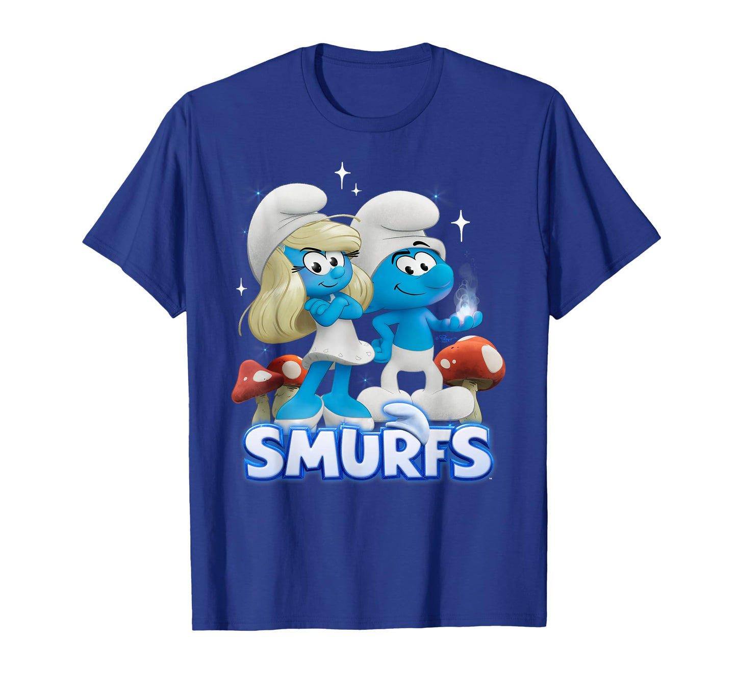 Smurfs Movie Smurfette and No Name Portrait Cartoon T-Shirt