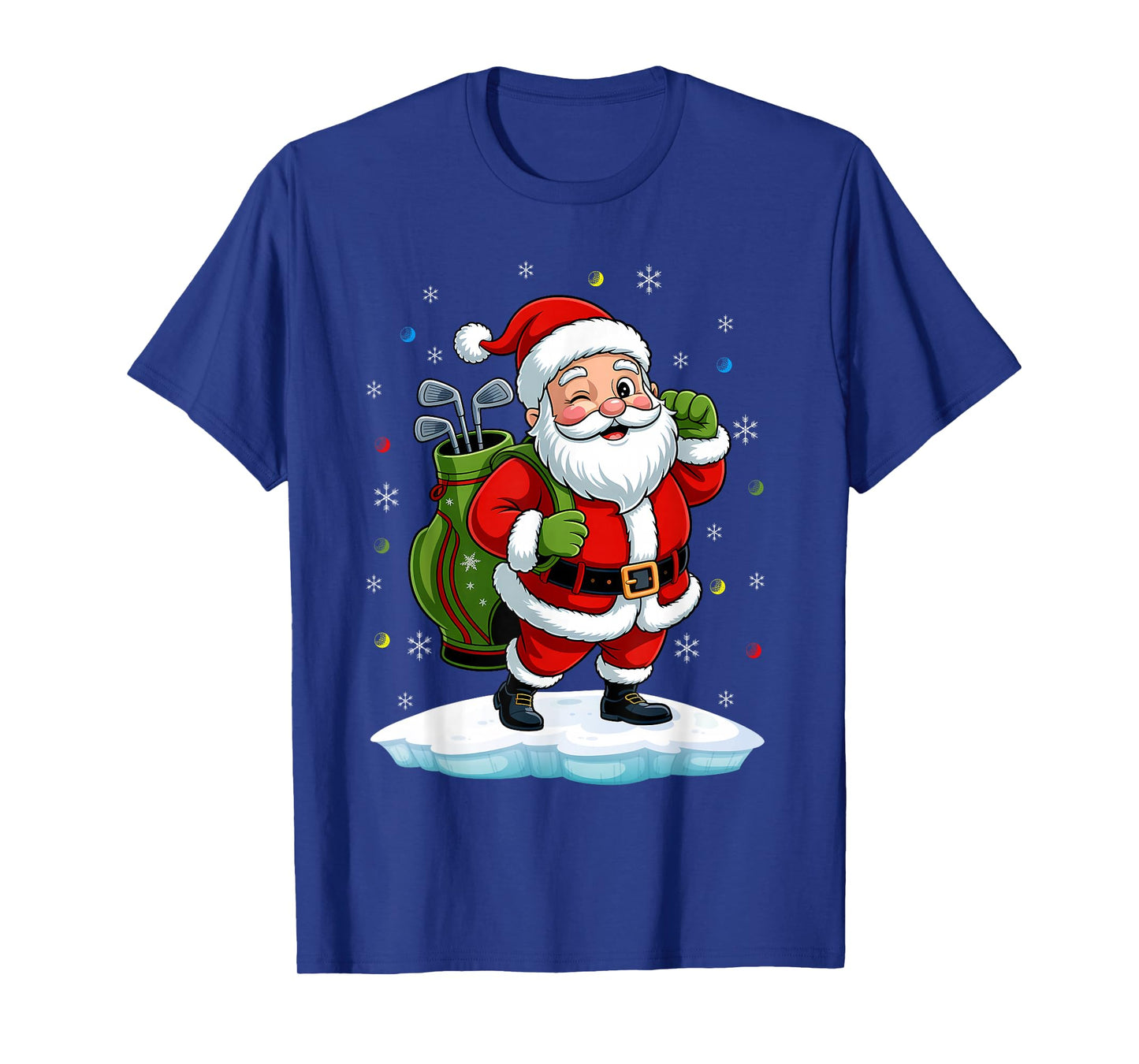 Santa Claus Christmas Golf Lover Golfing Sport Fan Player T-Shirt