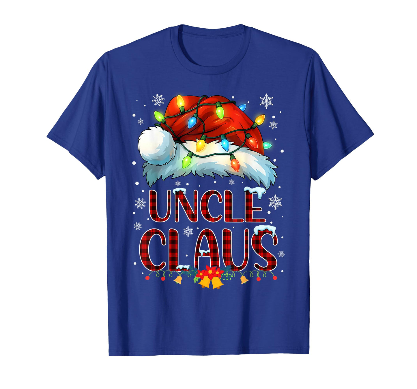 Christmas Hat Lights Pajama Uncle Claus Family Matching T-Shirt