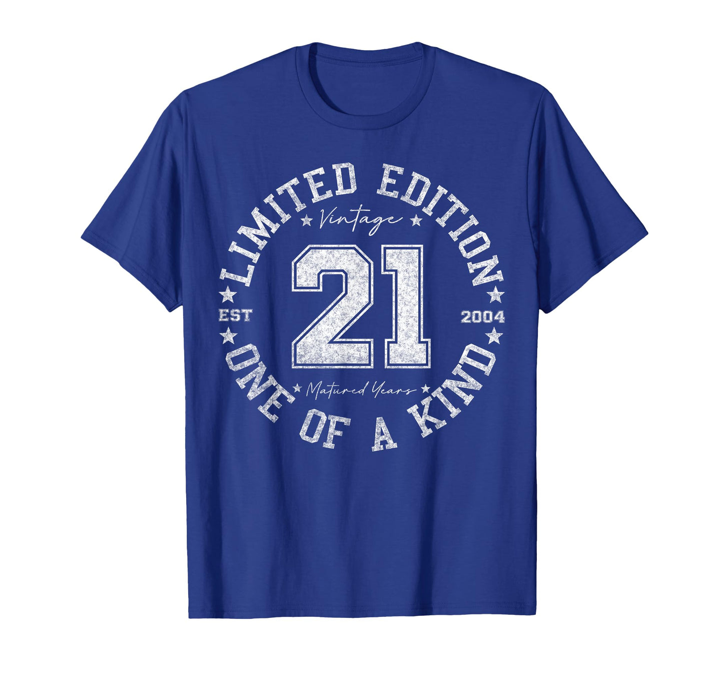 Retro One Of a Kind Shirts For Men Women 2025 21 Year Old Gifts Vintage 2004 Limited Edition Unisex-Adults T-Shirt Black Small Crew Neck Classic Fit Short Sleeve Number Letter Print 21st Birthday Gift