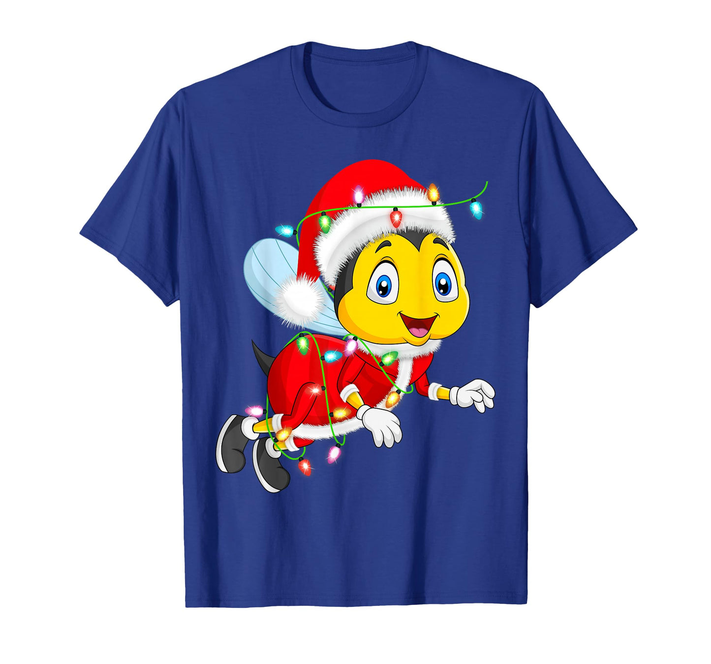 Bees Christmas Lights Santa Costume Cute Animal Xmas T-Shirt