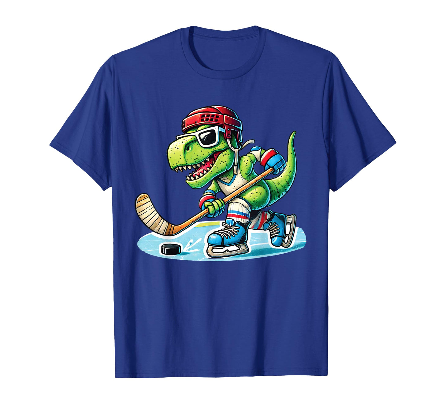 Hockeysaurus Dinosaur Ice Hockey Trex Kids Boys Ice Hockey T-Shirt