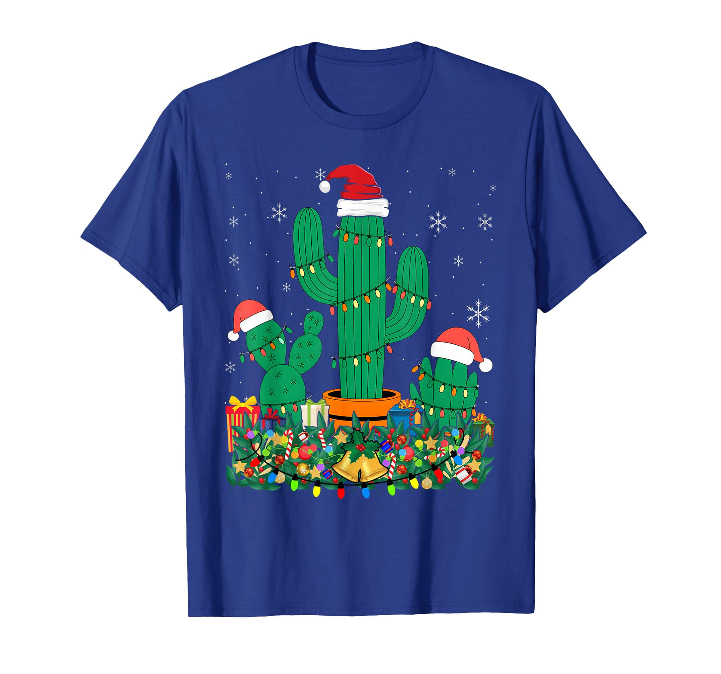 Saguaro Cactus with Santa Hat Christmas T-Shirt