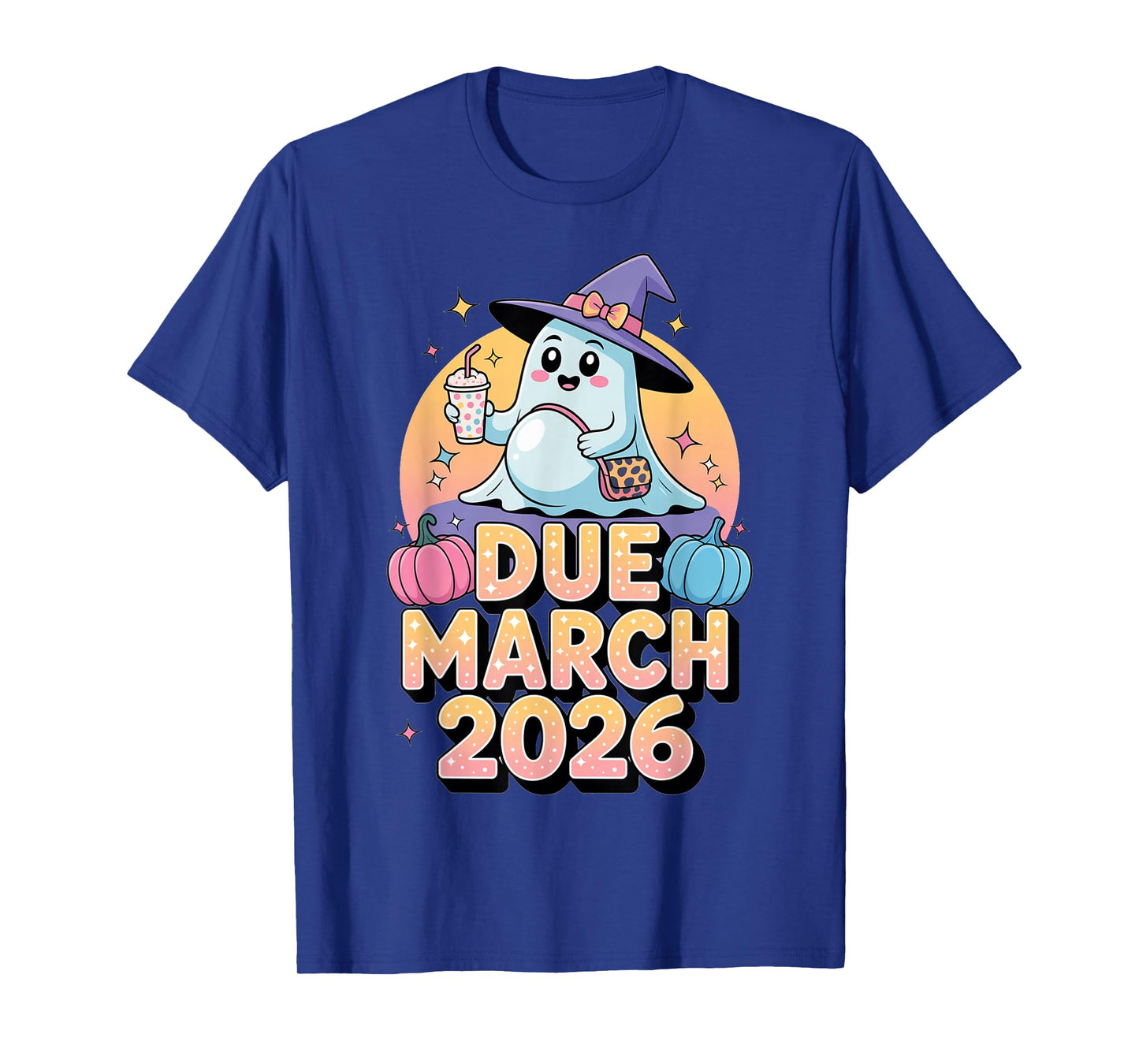 Halloween Pregnant Due March 2026 Mama Ghost Baby Mom T-Shirt