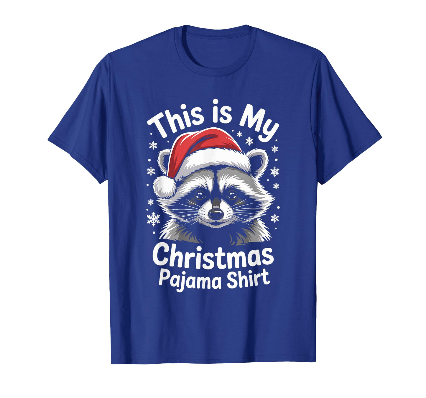 Raccoon Santa Hat Christmas Pajama Funny Xmas T-Shirt