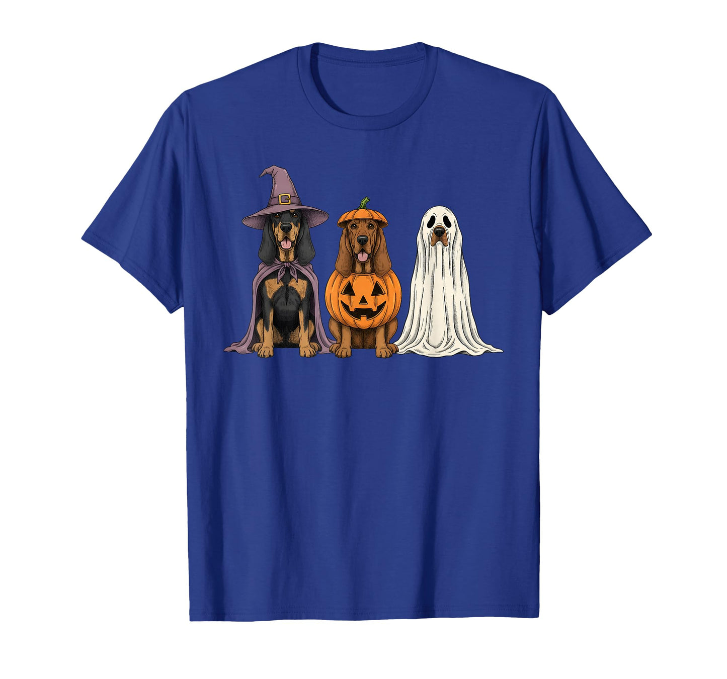 Spooky Ghost Bloodhound Pumpkin Halloween Dog Lover T-Shirt