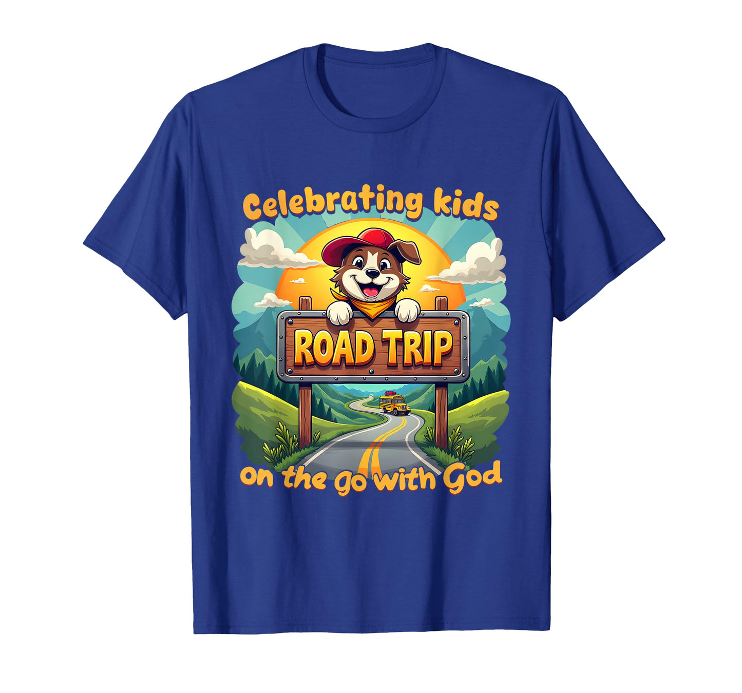 Road Trip Celebrating Kids On The Go Christian VBS 2025 T-Shirt