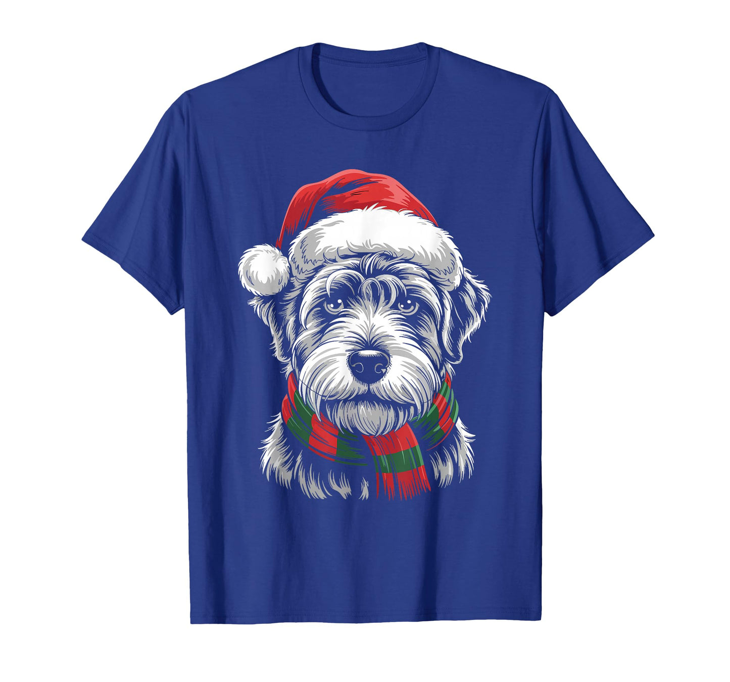 Soft Coated Wheaten Terrier Dog Santa Hat Scarf Xmas Costume T-Shirt
