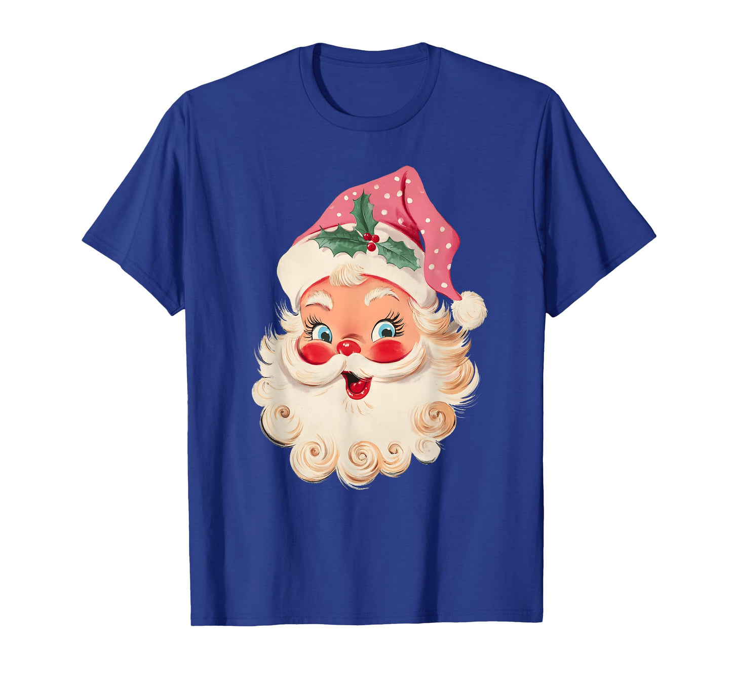 Vintage Retro Pink Santa Claus Christmas Xmas Men Women Kid T-Shirt