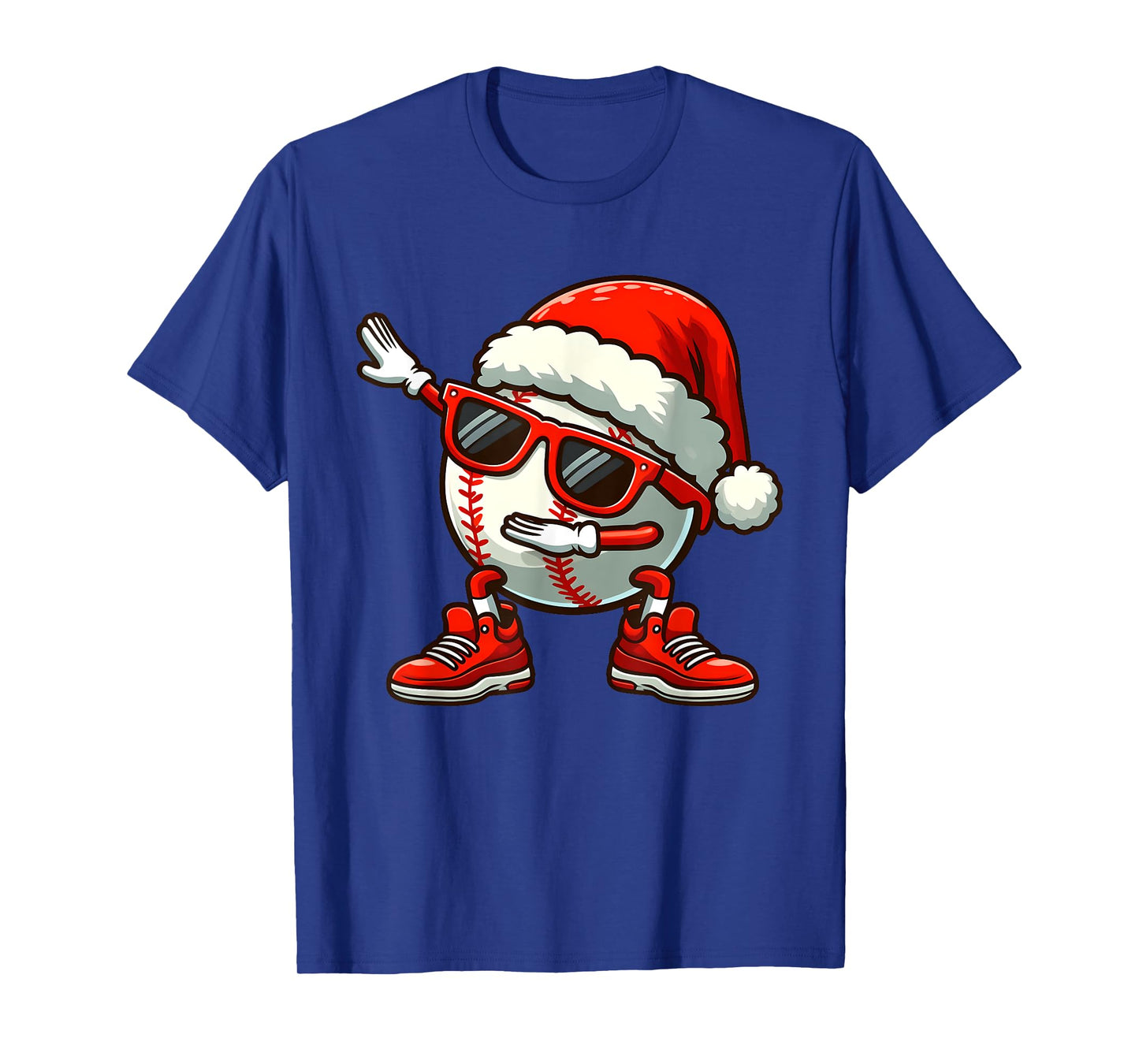 Funny Baseball Ball Santa Hat Dabbing Xmas Pajamas Players T-Shirt