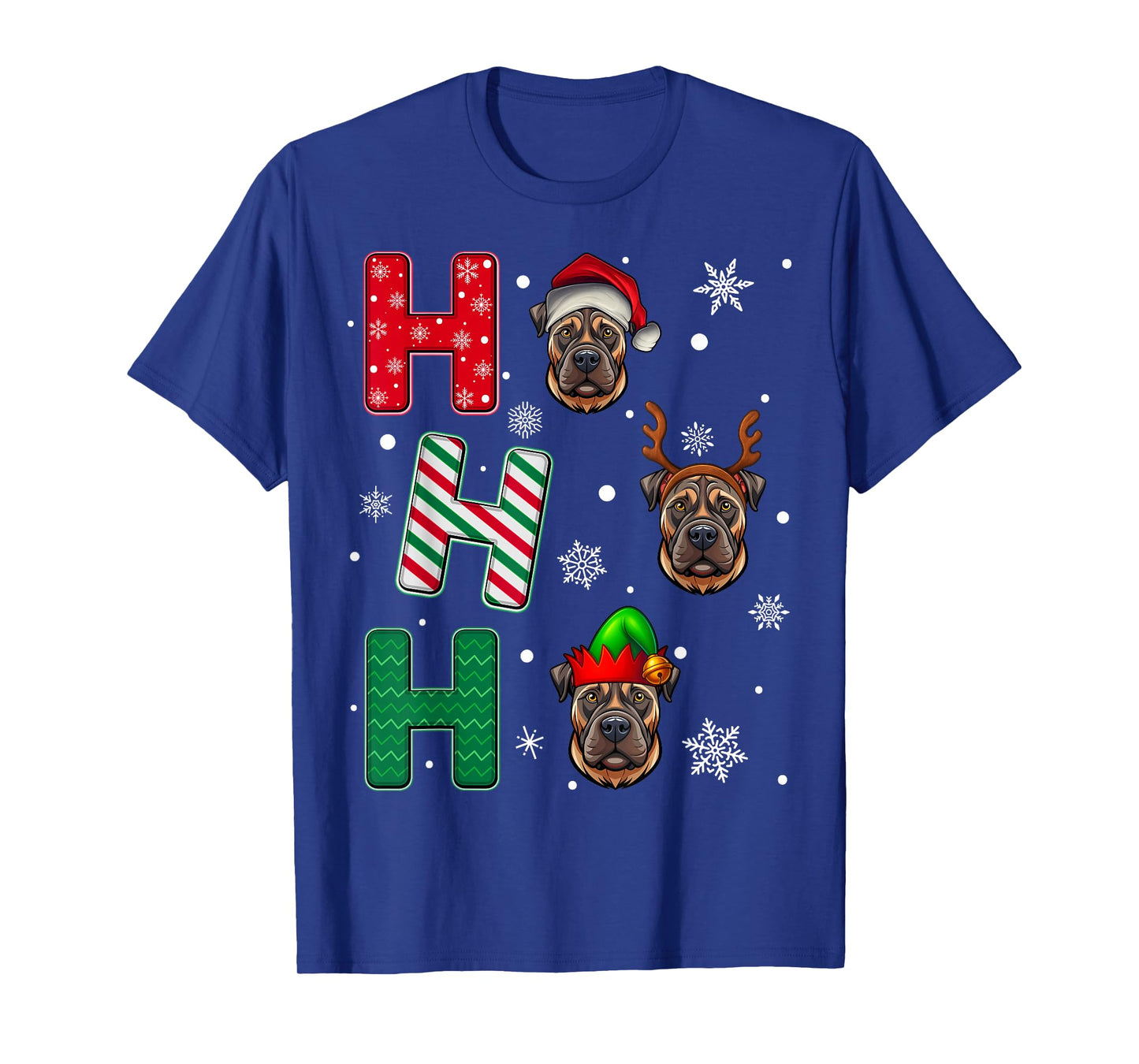 Ho Ho Ho Bullmastiff Dog Matching Christmas Santa Elf Xmas T-Shirt