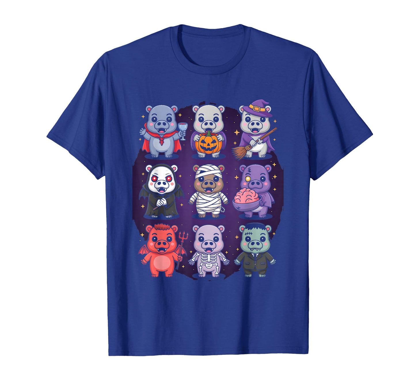 Hippo Ghost Witch Zombie Halloween Costume T-Shirt