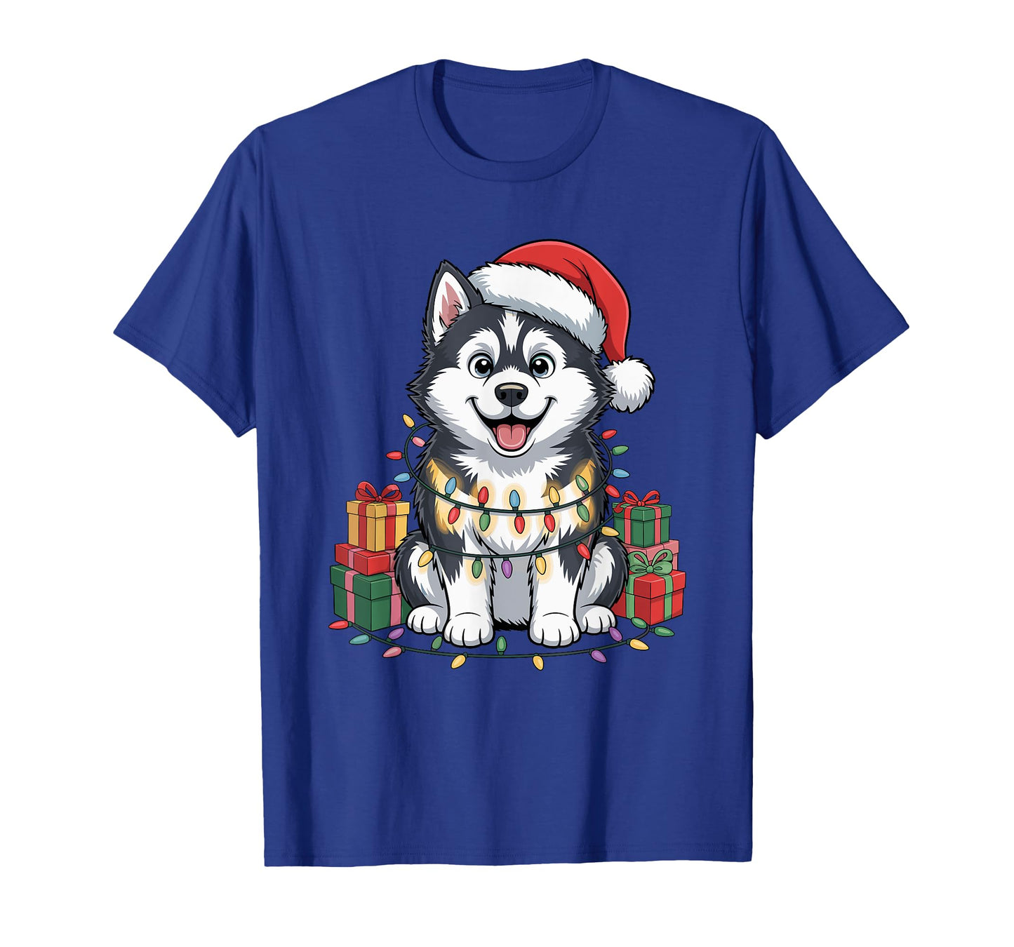 Cute Siberian Husky Christmas Design Funny Dog Lover Holiday T-Shirt