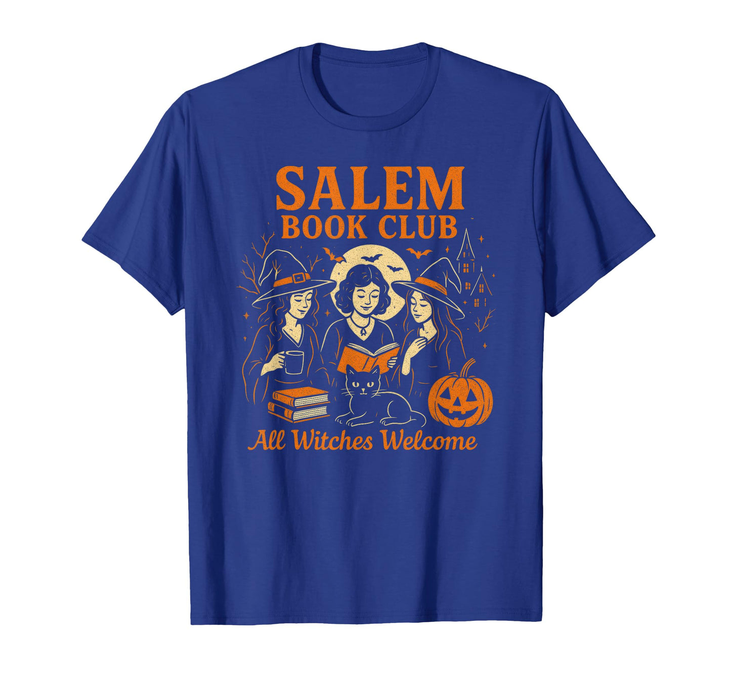 Salem Witch Book Club Bookish Halloween Full Moon Reader T-Shirt