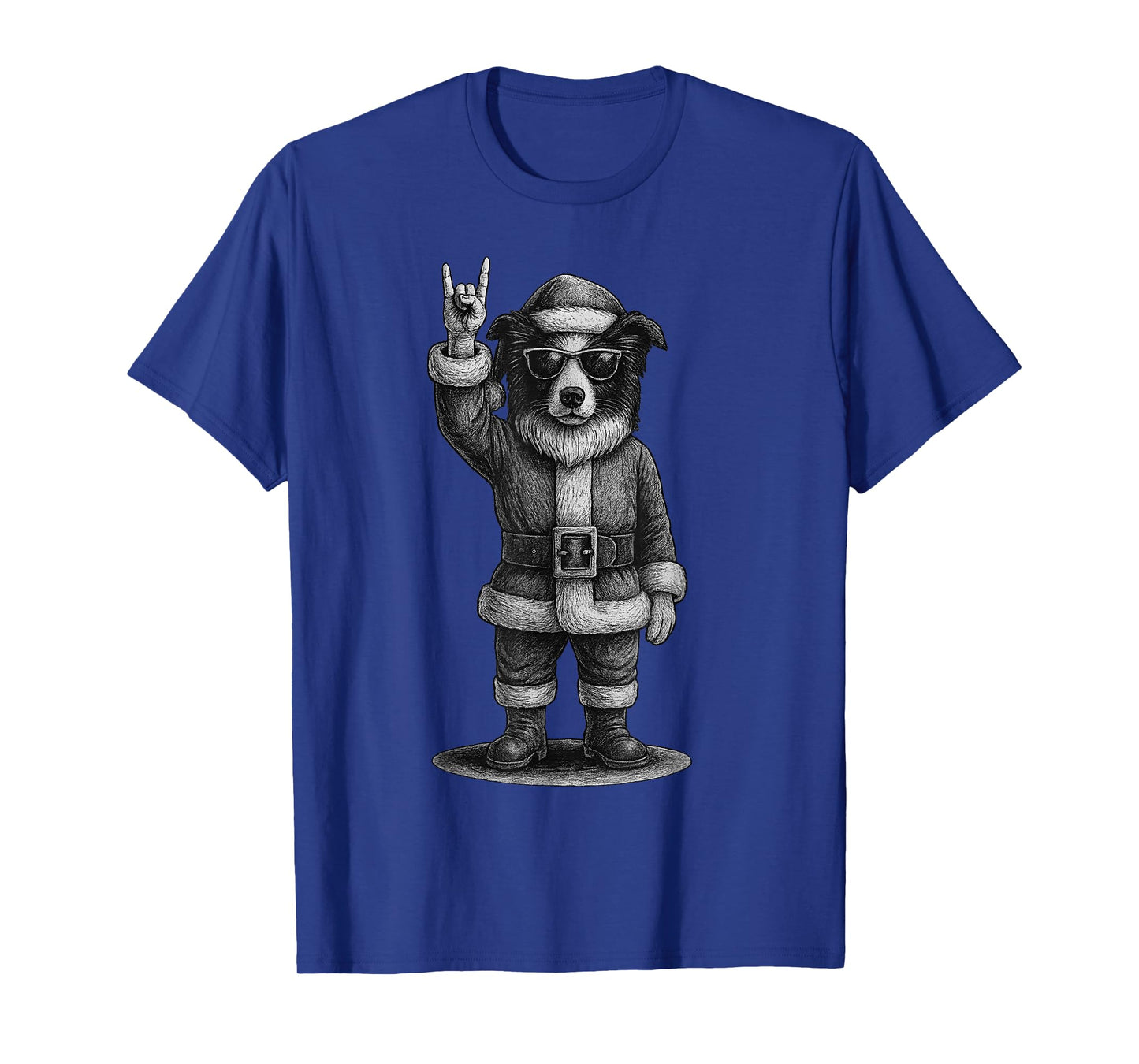 Border Collie Rock Music Christmas Dog Lover T-Shirt