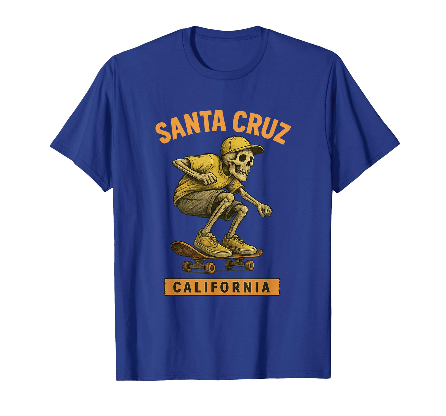 Santa Cruz Skater California Skeleton Vintage Skateboarder T-Shirt