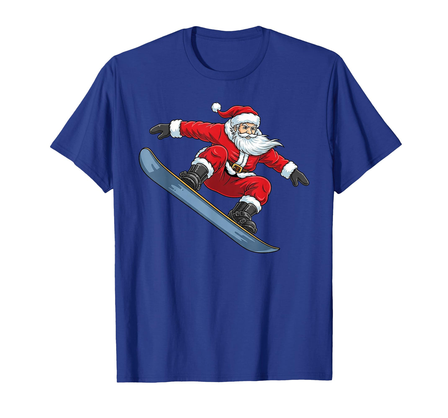 Santa Riding Snowboard Funny Snowboarding Christmas Winter T-Shirt
