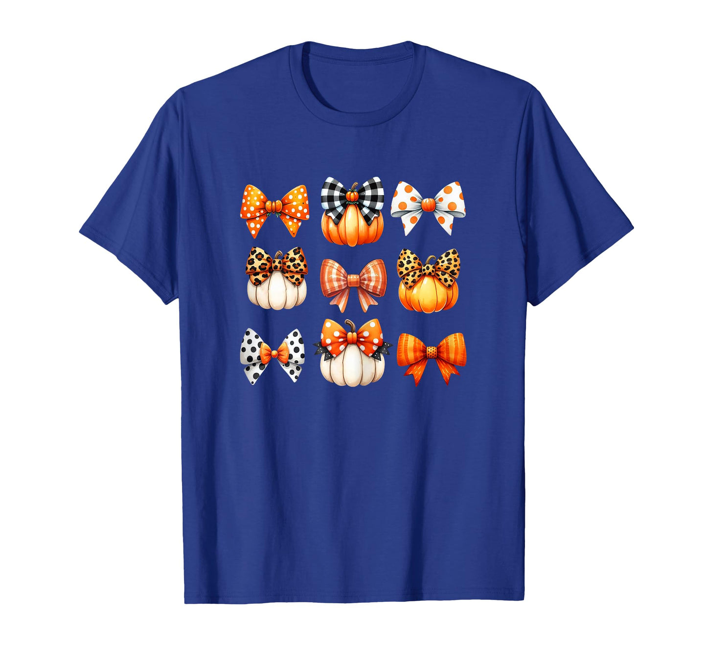 Coquette Bow Pumpkin Season Thanksgiving Autumn Fall Leaves T-Shirt