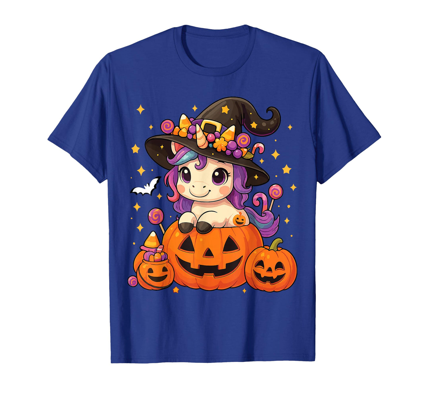 Unicorn Witch Jack O Lantern Costume Girls T-Shirt